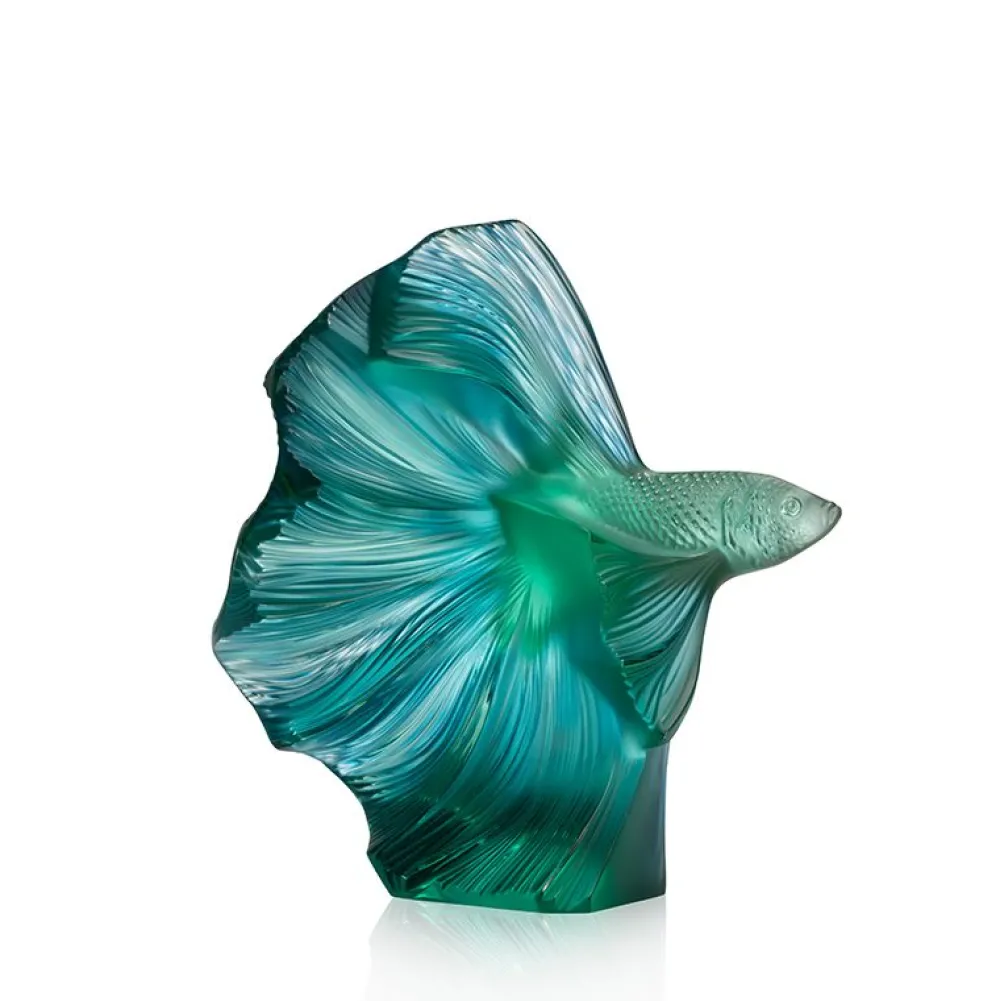 Vessière Cristaux Sculptures Et Figurines|Animaux Cristal|Poissons combattants pm lalique