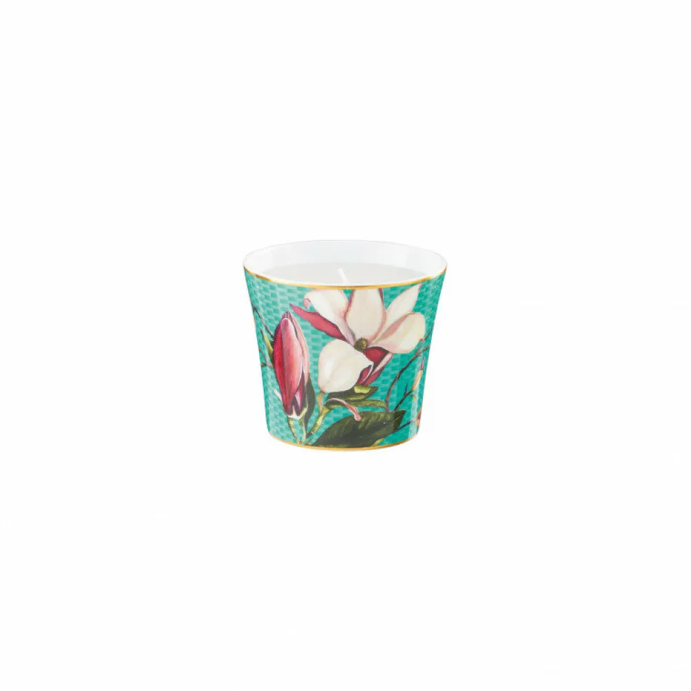 Vessière Cristaux Photophore & Bougie|Pot à bougie porcelaine 8 cm Magnolia Trésor Raynaud