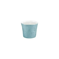Vessière Cristaux Photophore & Bougie|Pot à bougie porcelaine 8 cm Italian Renaissance Irisé Ciel Raynaud