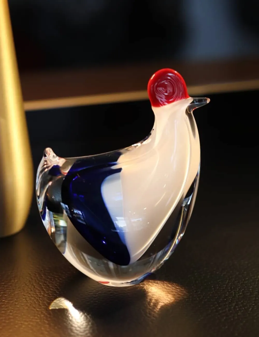 Vessière Cristaux Bestiaire|Animaux Cristal|Poule cristal blanc et bleu
