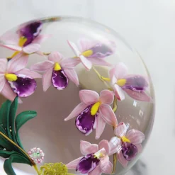 Vessière Cristaux Décoration|Sulfures, Presse-Papiers Cristal|Presse-papier cristal orchidée Mickael Hingant