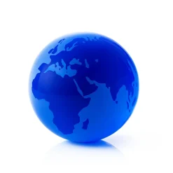Vessière Cristaux Sulfures Cristal|Sulfures, Presse-Papiers|Presse-papier planète cristal bleu cobalt