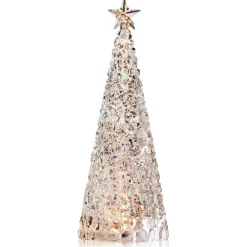 Vessière Cristaux Décoration|Sulfures, Presse-Papiers Cristal|Sapin lumineux acrylique incolore