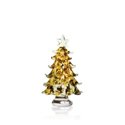 Vessière Cristaux Décoration|Figurines Miniature Cristal|Sapin lustré or miniature verre au chalumeau