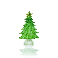 Vessière Cristaux Décoration|Figurines Miniature Cristal|Sapin vert miniature verre au chalumeau