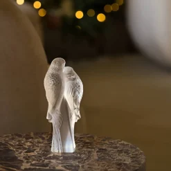 Vessière Cristaux Sculptures Et Figurines|Bestiaire|Sculpture 2 perruches Lalique
