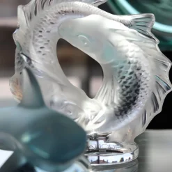 Vessière Cristaux Sculptures Et Figurines|Bestiaire|Sculpture 2 poissons lalique