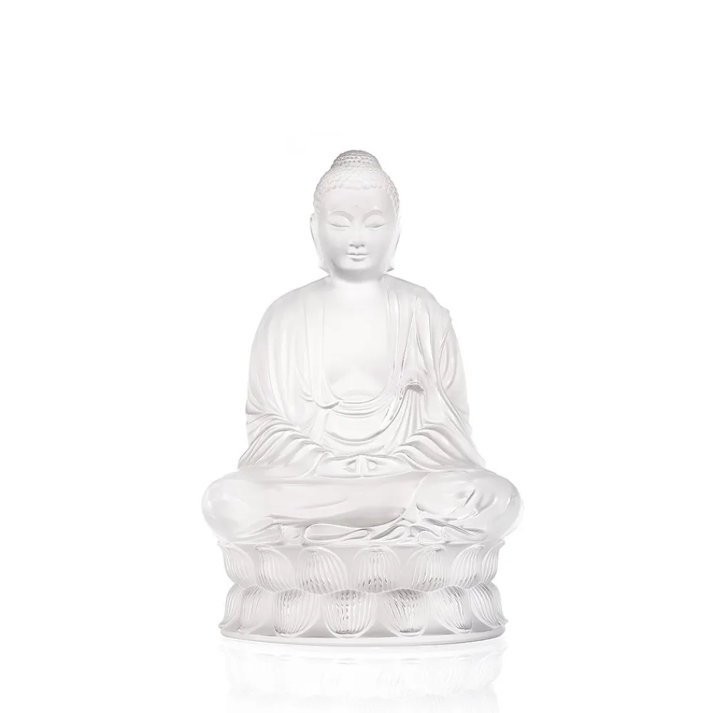 Vessière Cristaux Sculptures Et Figurines|Symboles Religieux Cristal|Sculpture bouddha grand modèle lalique