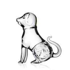 Vessière Cristaux Bestiaire|Animaux Cristal|Sculpture chien cristal zodiaque chinois