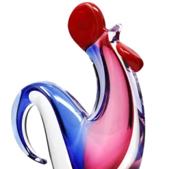 Vessière Cristaux Animaux Cristal|Bestiaire|Sculpture coq cristal rouge bleu