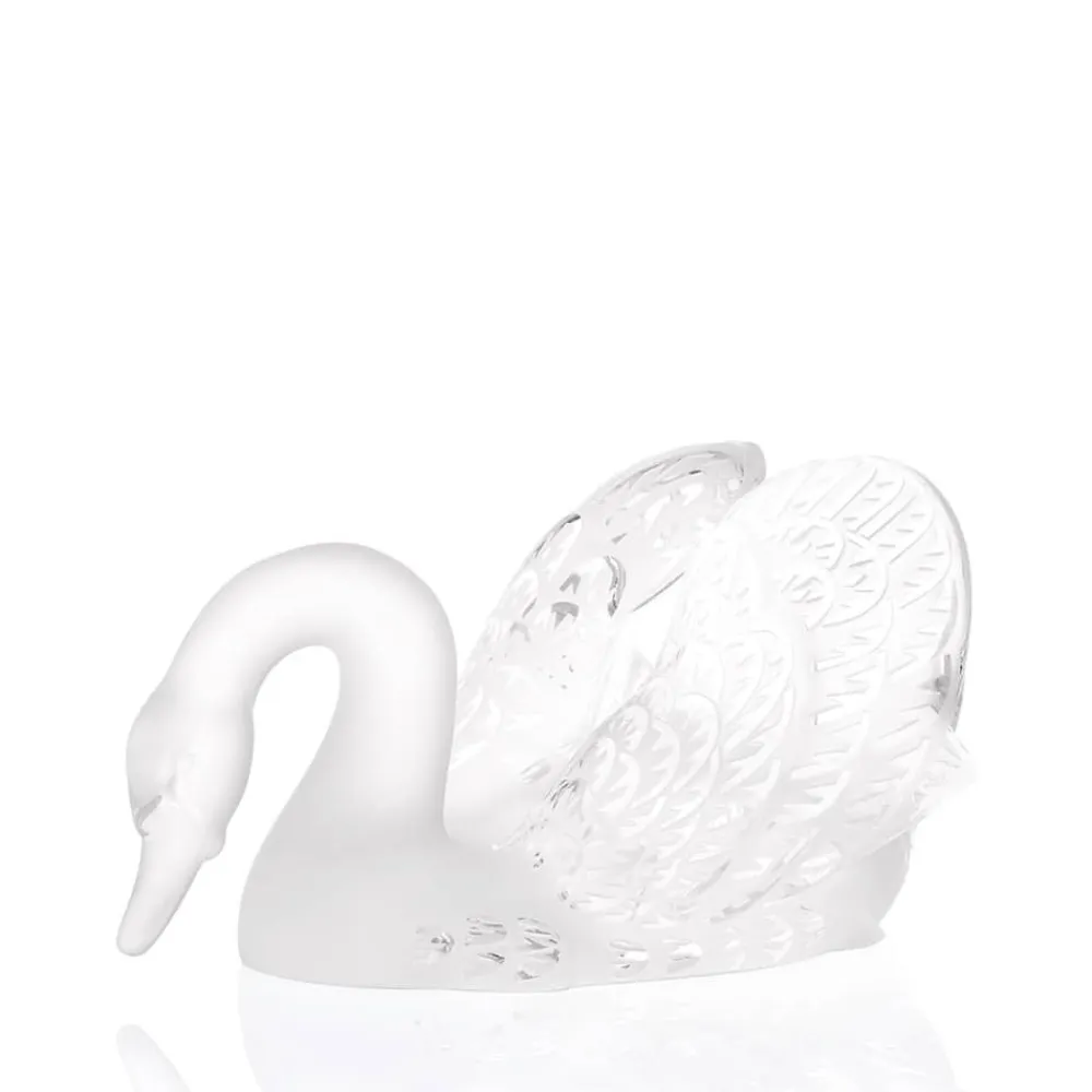 Vessière Cristaux Bestiaire|Animaux Cristal|Sculpture cygne tête baissées lalique