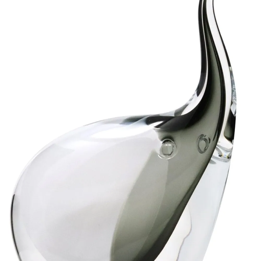 Vessière Cristaux Bestiaire|Animaux Cristal|Sculpture elephant cristal blanc et noir pm