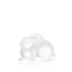 Vessière Cristaux Bestiaire|Animaux Cristal|Sculpture lapin couché Lalique