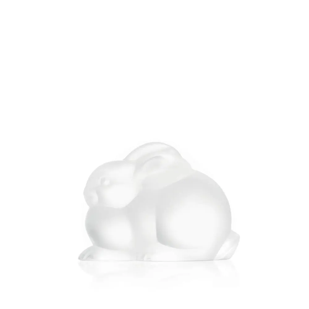 Vessière Cristaux Bestiaire|Animaux Cristal|Sculpture lapin couché Lalique