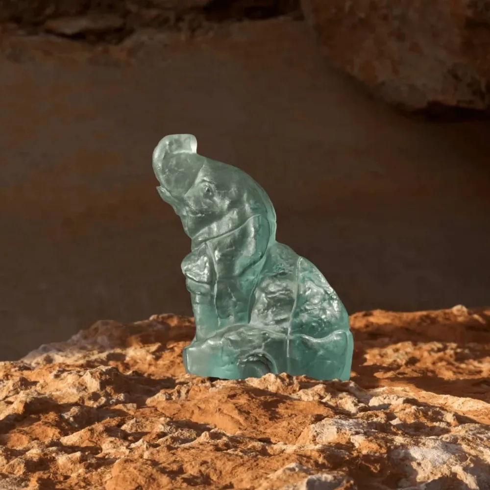Vessière Cristaux Sculptures Et Figurines|Sculpture Élephanteau terramineral Lalique