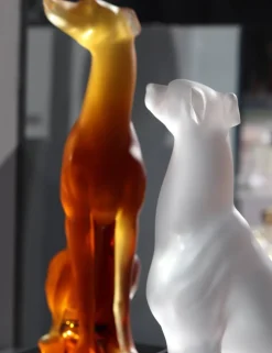 Vessière Cristaux Bestiaire|Animaux Cristal|Sculpture lévrier lalique