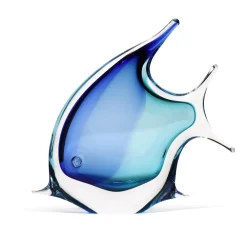 Vessière Cristaux Bestiaire|Animaux Cristal|Sculpture poisson cristal bleu