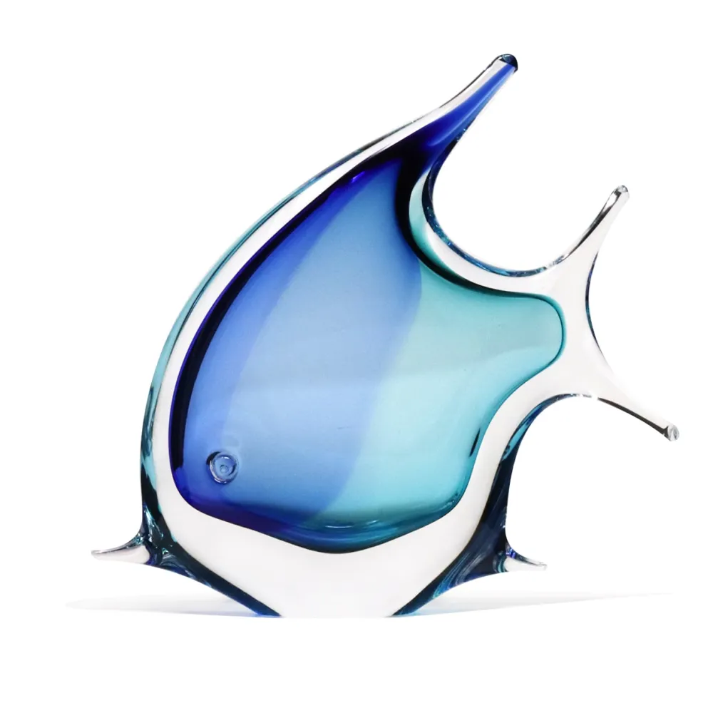 Vessière Cristaux Bestiaire|Animaux Cristal|Sculpture poisson cristal bleu