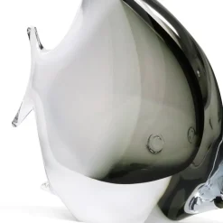 Vessière Cristaux Bestiaire|Sculpture poisson cristal blanc gris
