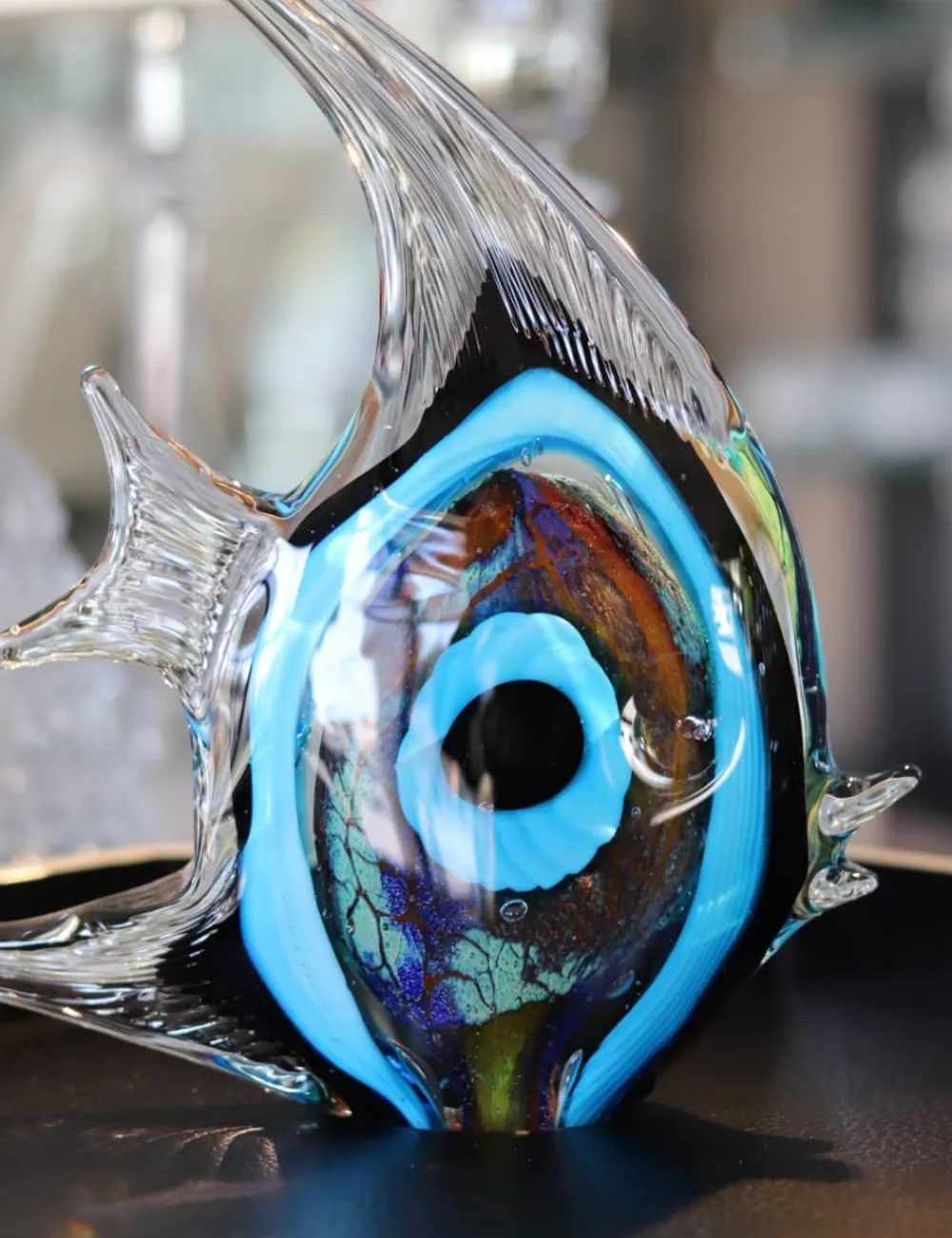 Vessière Cristaux Animaux Cristal|Sculptures Cristal|Sculpture poisson œil de Neptune
