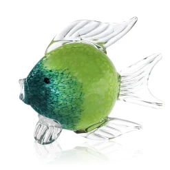 Vessière Cristaux Animaux Cristal|Bestiaire|Sculpture poisson Néréide jaune & turquoise