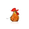 Vessière Cristaux Bestiaire|Animaux Cristal|Sculpture poule cristal orange