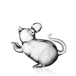 Vessière Cristaux Animaux Cristal|Bestiaire|Sculpture rat cristal zodiaque chinois