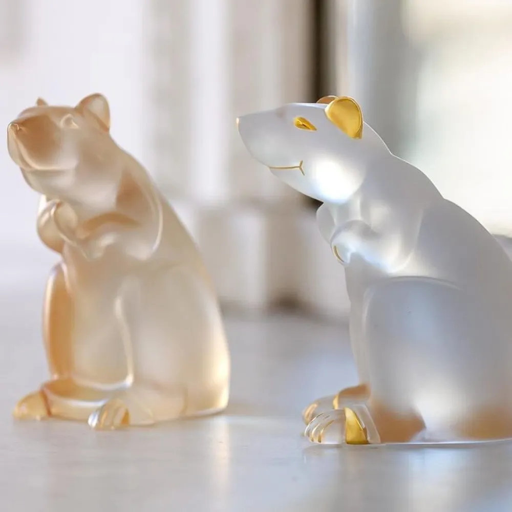 Vessière Cristaux Animaux Cristal|Sculptures Et Figurines|Sculpture rat lalique