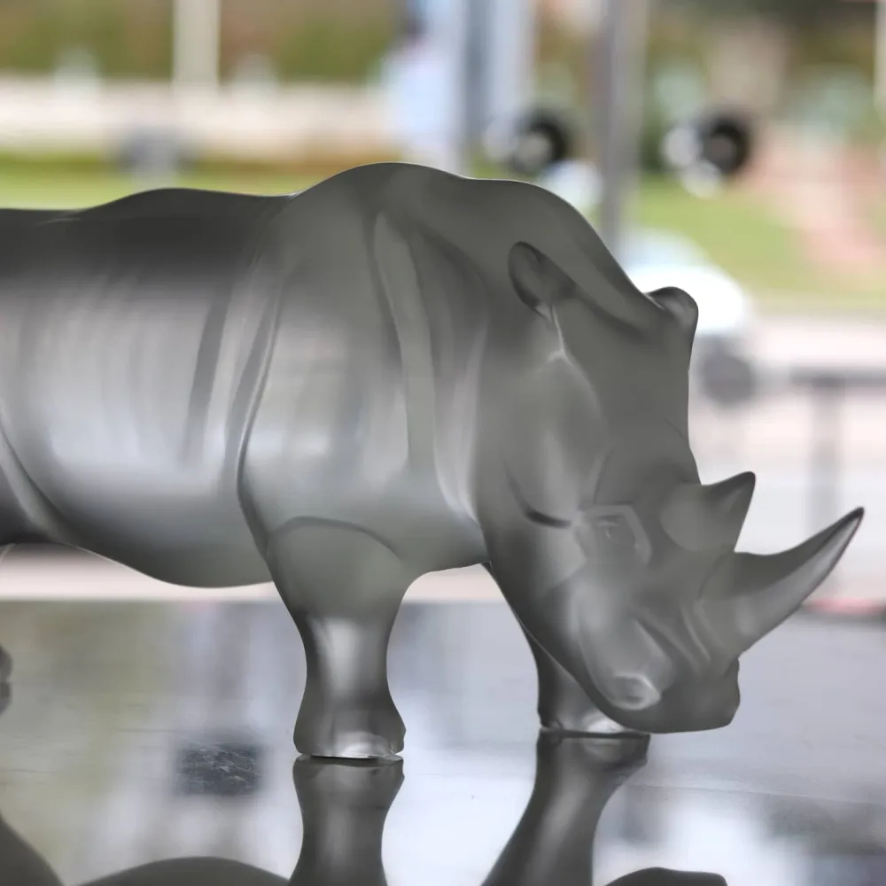 Vessière Cristaux Sculptures Et Figurines|Bestiaire|Sculpture rhinocéros lalique