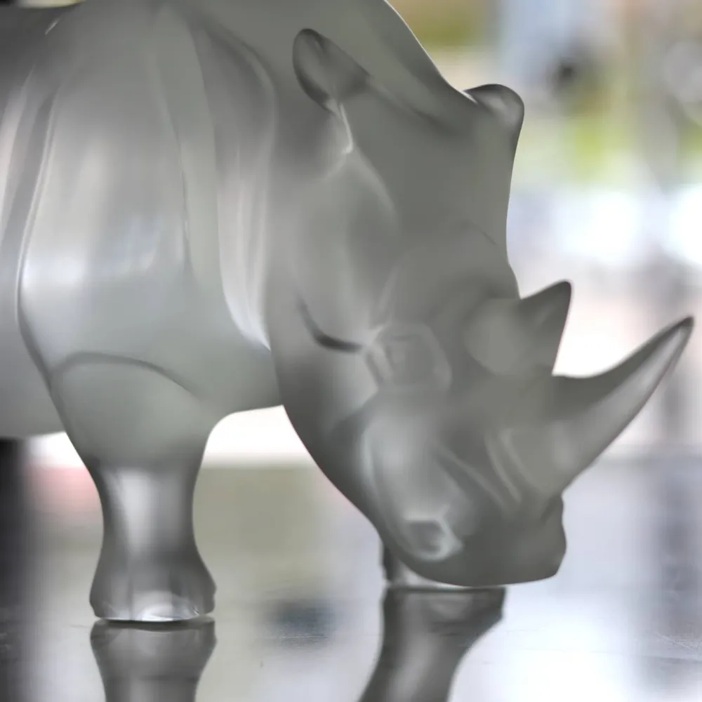 Vessière Cristaux Sculptures Et Figurines|Bestiaire|Sculpture rhinocéros lalique