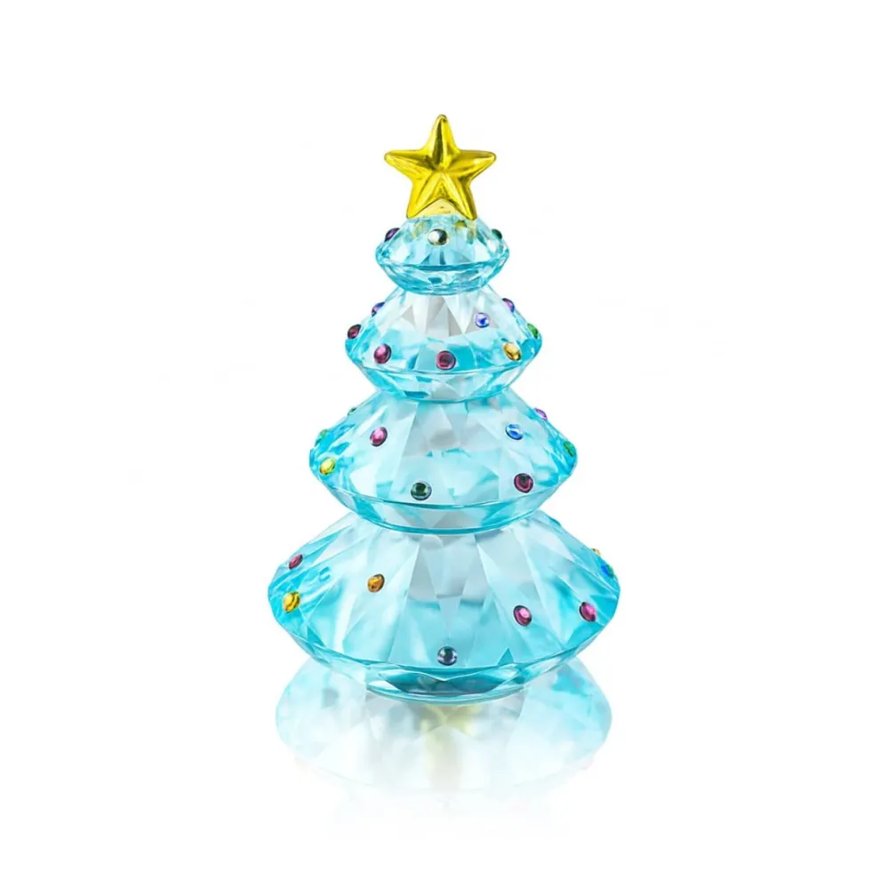Vessière Cristaux Décoration|Sculpture Sapin de Noël cristal turquoise édition 2025