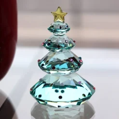 Vessière Cristaux Décoration|Sculpture Sapin de Noël cristal turquoise édition 2025