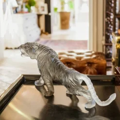 Vessière Cristaux Bestiaire|Coupelles Cristal|Sculpture Tigre du Bengale magnum Daum