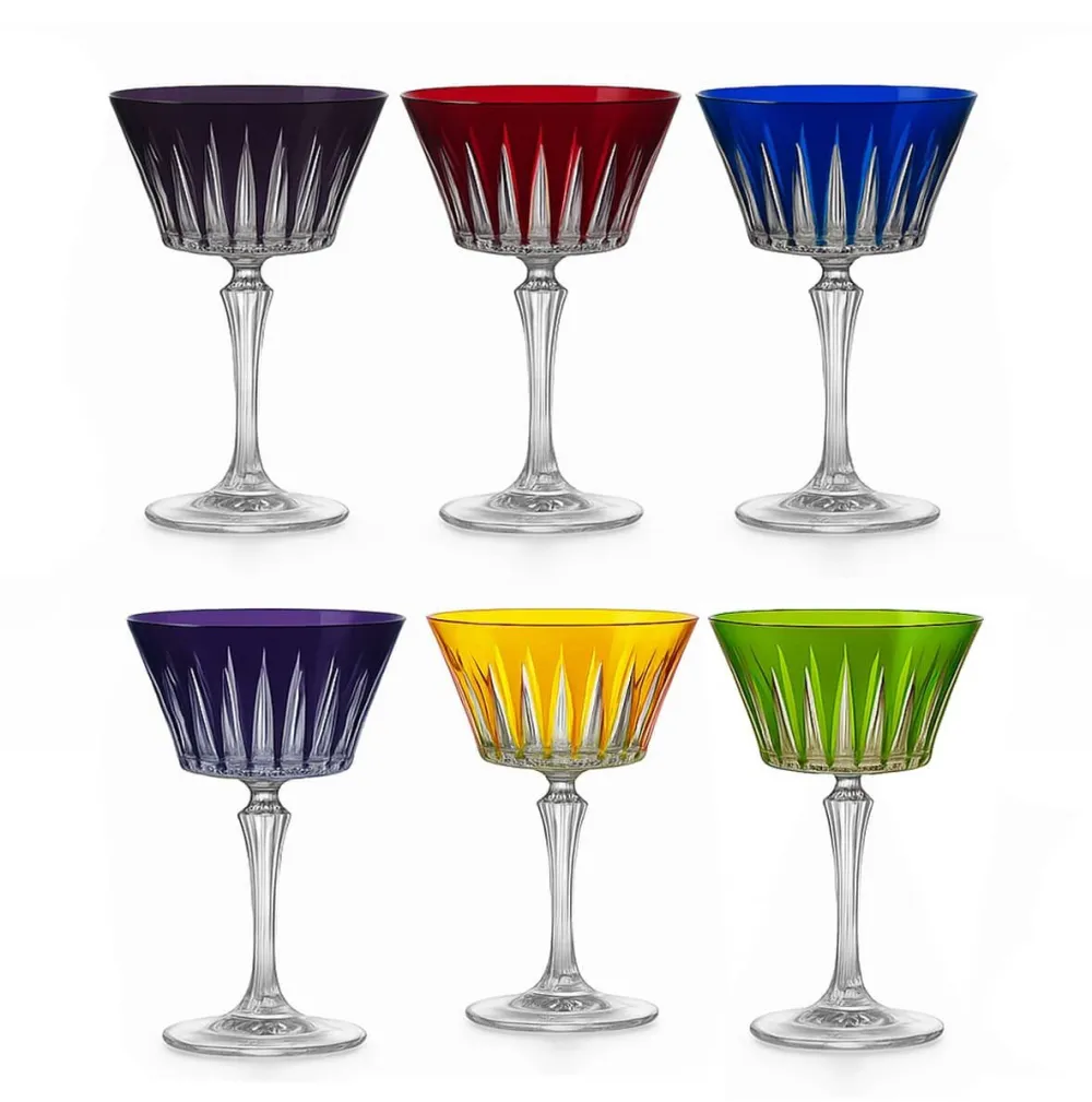Vessière Cristaux Coffrets Verres Cristal|Flûte Champagne|Set 6 coupes champagne couleur timeless