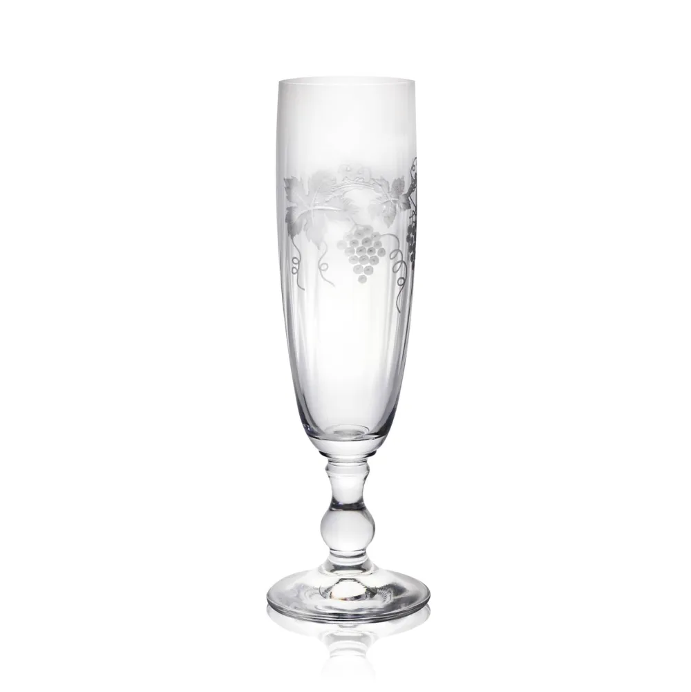 Vessière Cristaux Verre En Cristal Taillé|Flûte Champagne|Set 2 Flûtes à champagne Gœrgette taille raisin