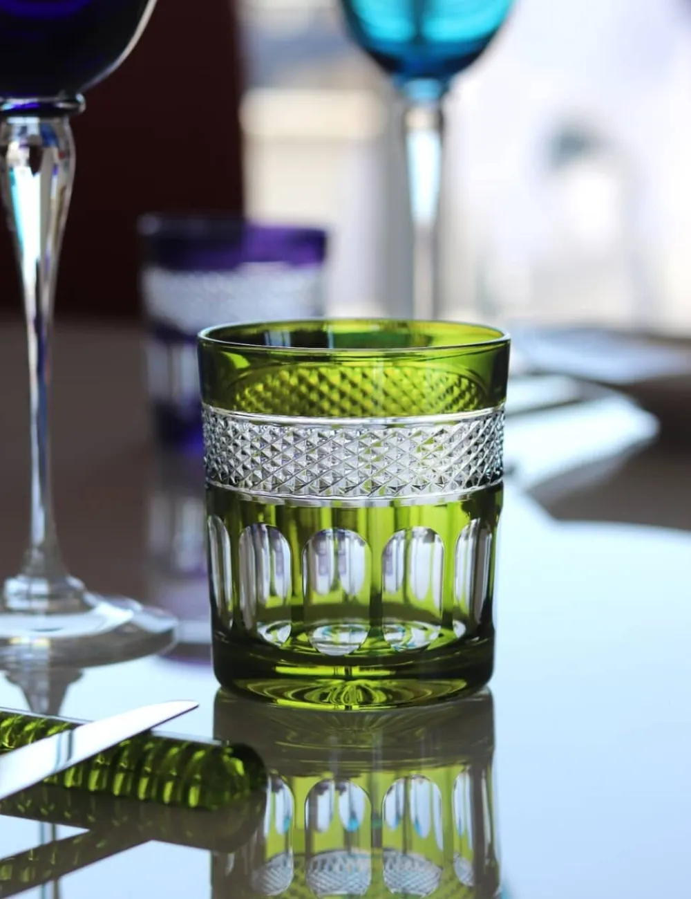Vessière Cristaux Art De La Table|Verre Cristal Couleur|Set 2 gobelets en cristal mireille