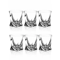 Vessière Cristaux Verre À Whisky|Coffrets Verres Cristal|Set 6 gobelets quadro cristal de bohême