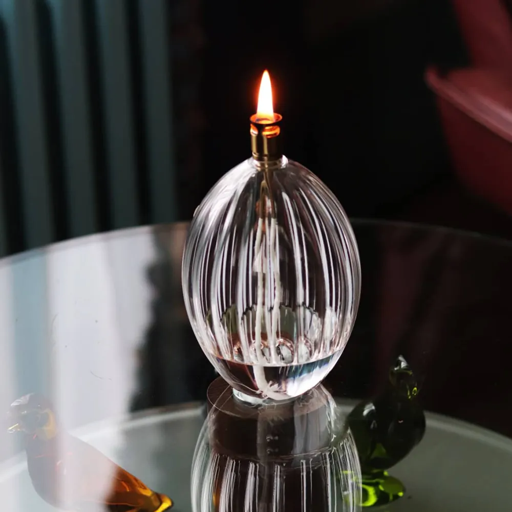 Vessière Cristaux Lampes Cristal|Coupes, Coupelles Et Photophores|Set 3 lampes à huile élégance ovale