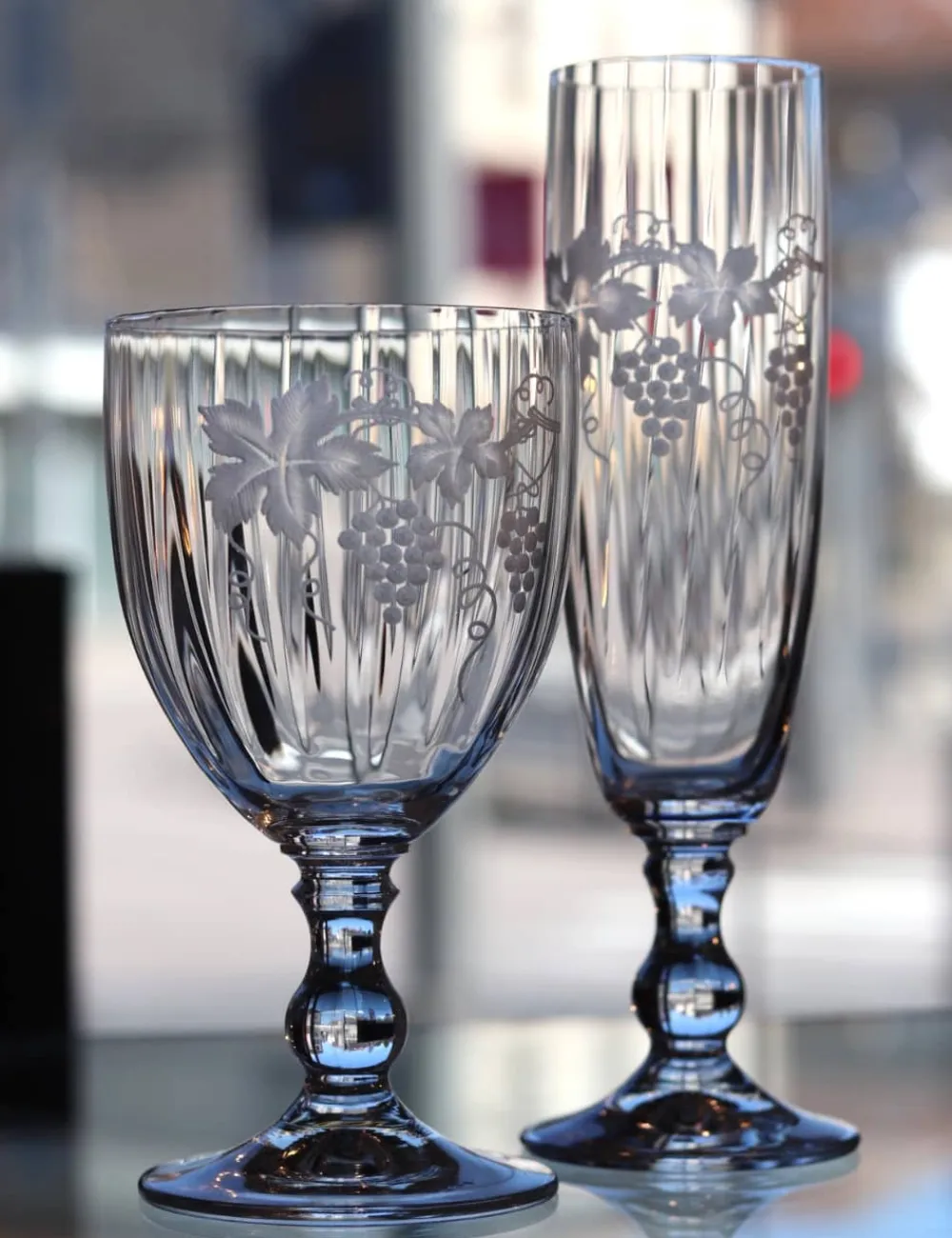 Vessière Cristaux Verre À Vin|Verre En Cristal Taillé|Set 2 Verres à vin Gœrgette taille raisin