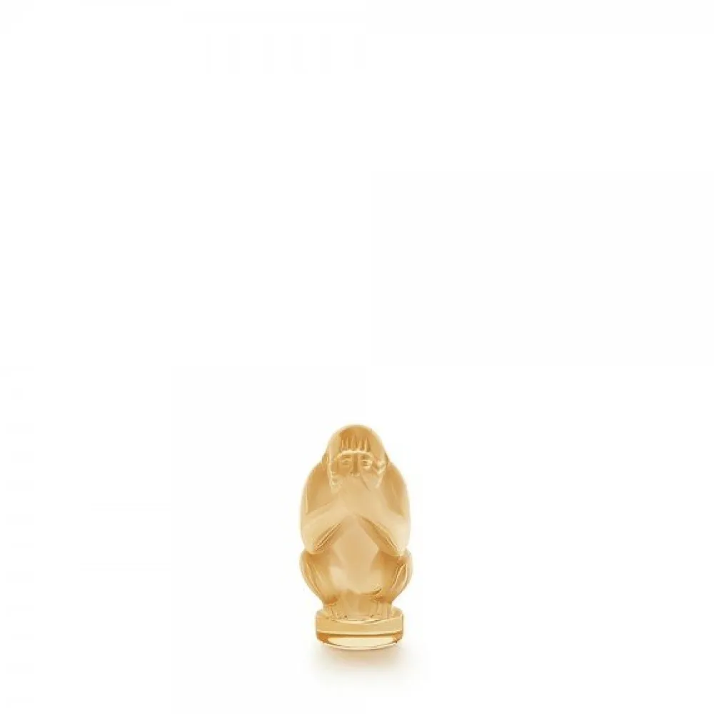 Vessière Cristaux Bestiaire|Figurines Miniature Cristal|Singe muet lalique
