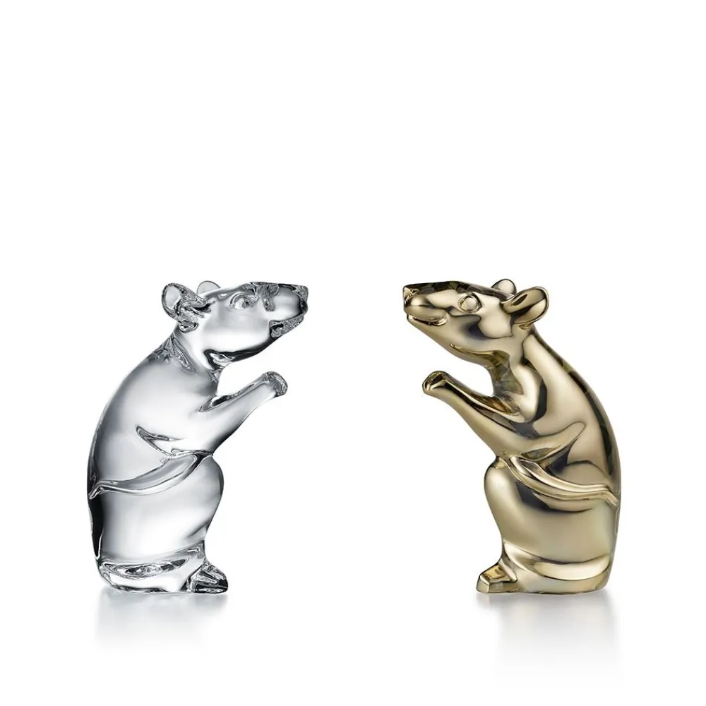 Vessière Cristaux Bestiaire|Figurines Miniature Cristal|Souris zodiaque baccarat