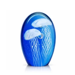 Vessière Cristaux Décoration|Sulfures, Presse-Papiers|Sulfure duo méduses bleu nuit cristal