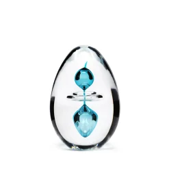 Vessière Cristaux Sulfures, Presse-Papiers|Décoration|Sulfure oeuf 3 éléments cristal turquoise