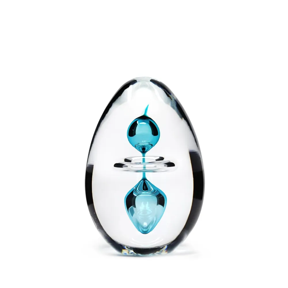 Vessière Cristaux Sulfures, Presse-Papiers|Décoration|Sulfure oeuf 3 éléments cristal turquoise