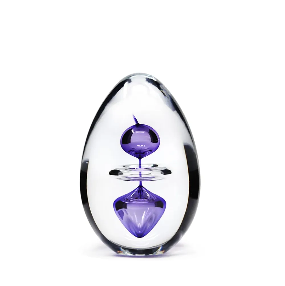 Vessière Cristaux Sulfures Cristal|Décoration|Sulfure oeuf 3 éléments cristal violet