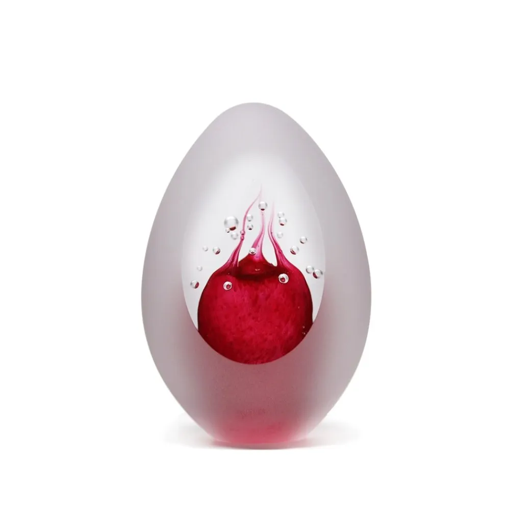 Vessière Cristaux Sulfures Cristal|Sulfures, Presse-Papiers|Sulfure oeuf bulle cristal dépoli rouge