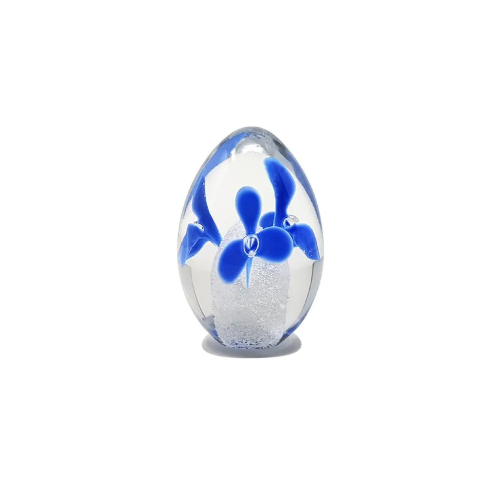 Vessière Cristaux Décoration|Sulfures Cristal|Sulfure oeuf fleurs bleu cristal