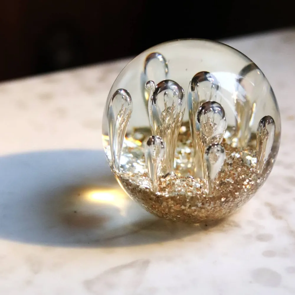 Vessière Cristaux Décoration|Sulfures, Presse-Papiers|Sulfure or danse de lumière cristal
