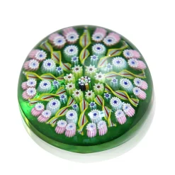 Vessière Cristaux Décoration|Sulfures Cristal|Sulfure presse-papier cristal millefiori