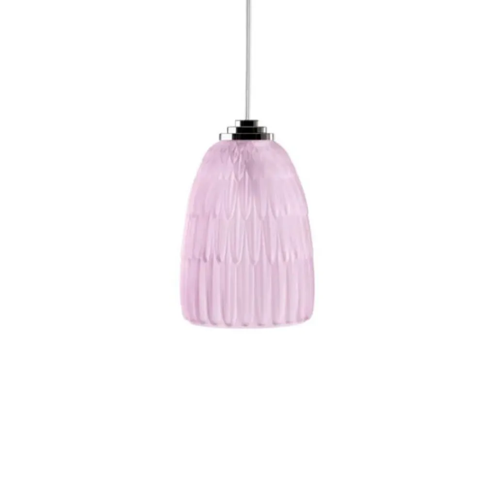 Vessière Cristaux Luminaires|Suspensions Cristal|Suspension plume moyen modèle Lalique